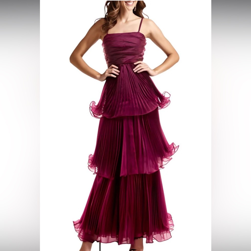 TAYLOR Womens Tiered Chiffon Evening Dress NEW***